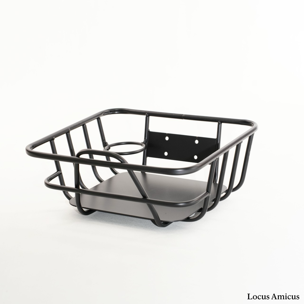 Fatbike Front Carrier Basket – Black Aluminum with Aluminum Insert & Cup Holder – Compatible with Ouxi V8/V20, EB2/EB4/EB8