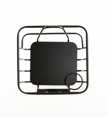 Fatbike Front Carrier Basket – Black Aluminum with Aluminum Insert & Cup Holder – Compatible with Ouxi V8/V20, EB2/EB4/EB8