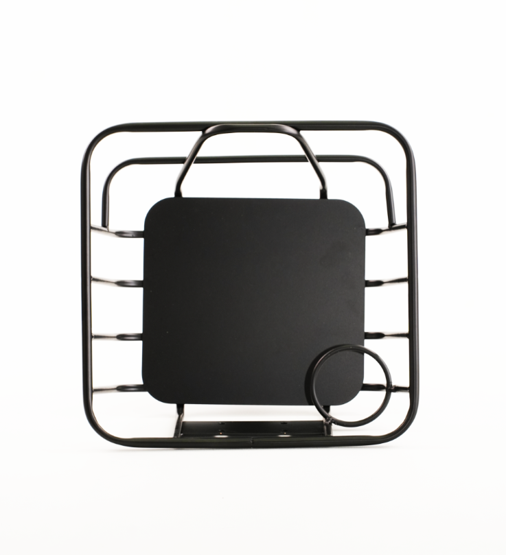 Fatbike Front Carrier Basket – Black Aluminum with Aluminum Insert & Cup Holder – Compatible with Ouxi V8/V20, EB2/EB4/EB8