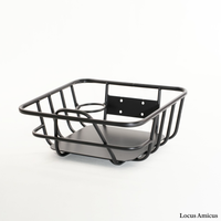 Fatbike Front Carrier Basket – Black Aluminum with Aluminum Insert & Cup Holder – Compatible with Ouxi V8/V20, EB2/EB4/EB8