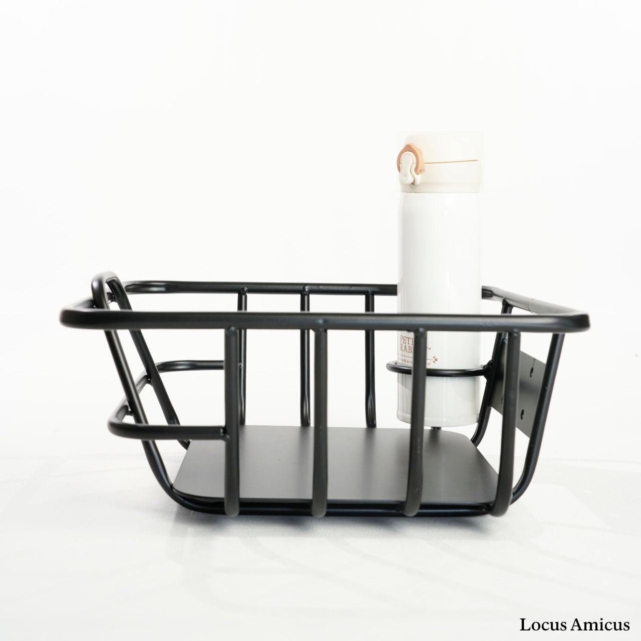 Fatbike Front Carrier Basket – Black Aluminum with Aluminum Insert & Cup Holder – Compatible with Ouxi V8/V20, EB2/EB4/EB8