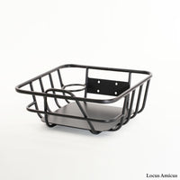 Fatbike Front Carrier Basket – Black Aluminum with Aluminum Insert & Cup Holder – Compatible with Ouxi V8/V20, EB2/EB4/EB8