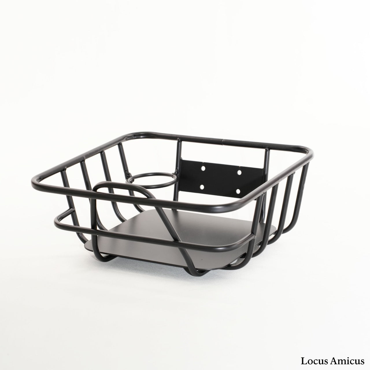 Fatbike Front Carrier Basket – Black Aluminum with Aluminum Insert & Cup Holder – Compatible with Ouxi V8/V20, EB2/EB4/EB8