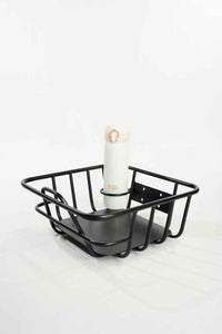 Fatbike Front Carrier Basket – Black Aluminum with Aluminum Insert & Cup Holder – Compatible with Ouxi V8/V20, EB2/EB4/EB8