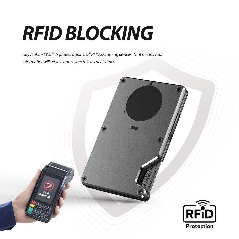 NYX Smart RFID Cardholder with Built-in Bluetooth Tracker – Stone Grey | Locus Amicus