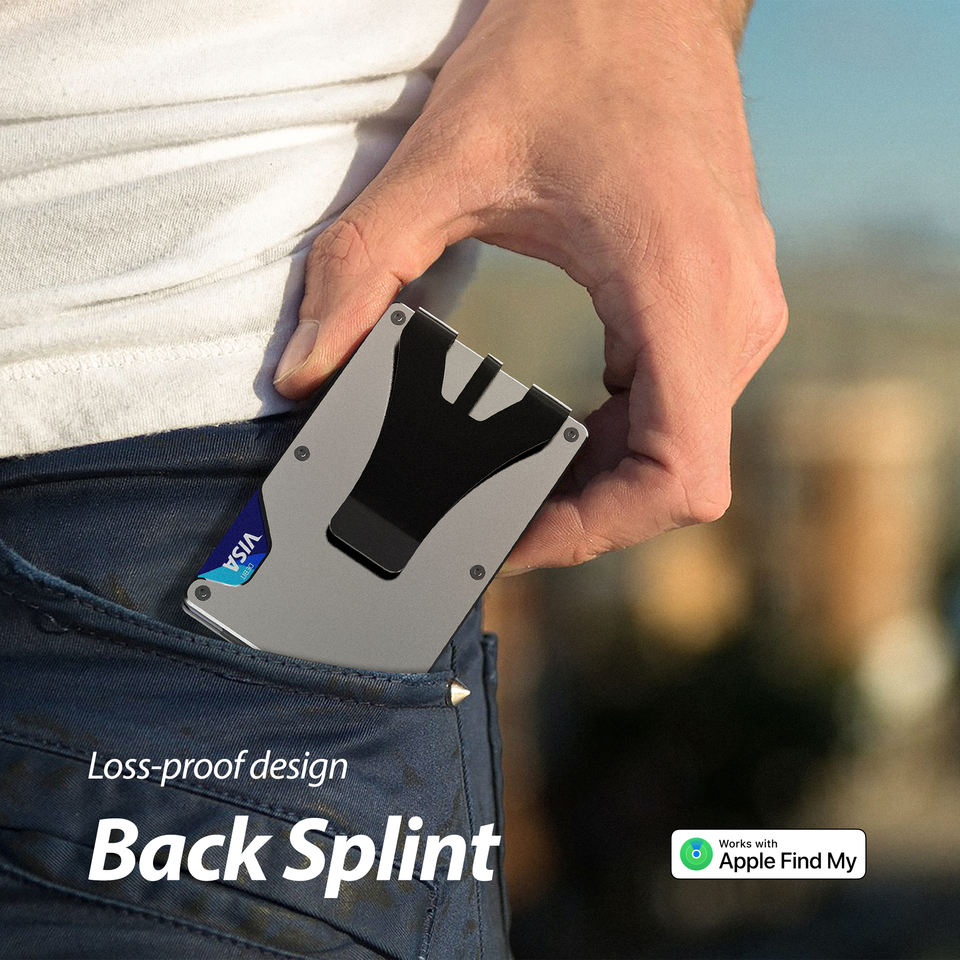 NYX Smart RFID Cardholder with Built-in Bluetooth Tracker – Stone Grey | Locus Amicus