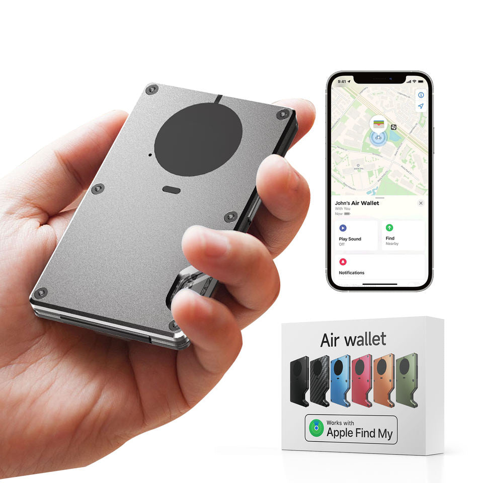 NYX Smart RFID Cardholder with Built-in Bluetooth Tracker – Stone Grey | Locus Amicus