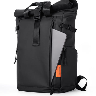 Trendy waterproof  Rolltop Laptop Backpack SELENE Titan Black