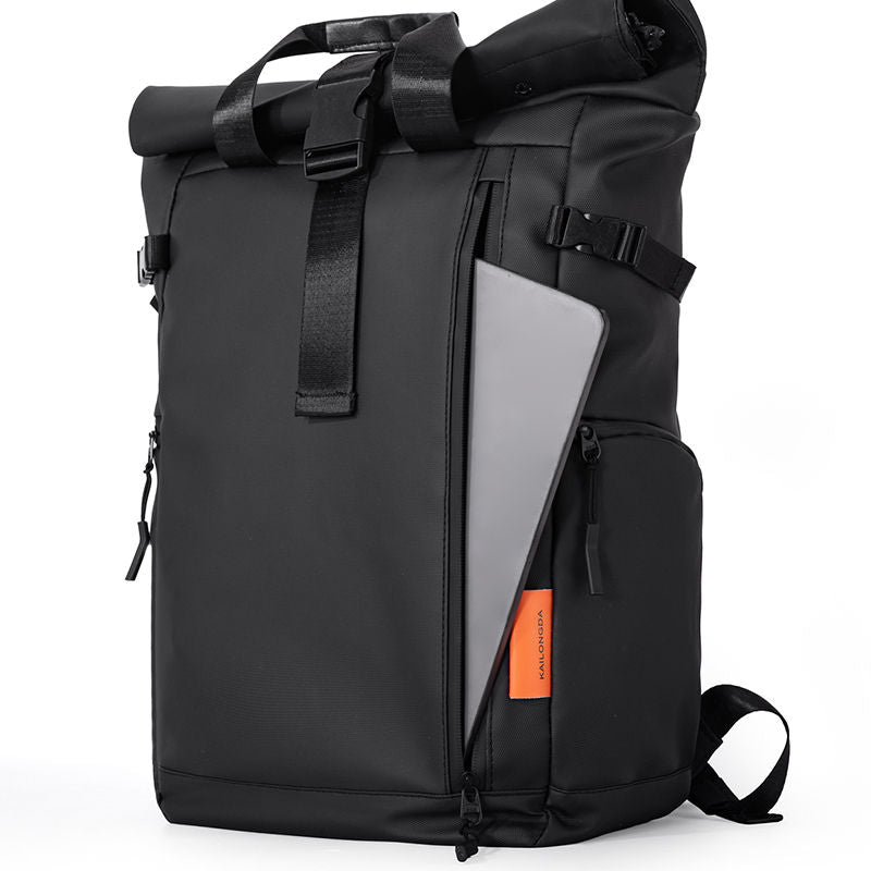 Trendy waterproof  Rolltop Laptop Backpack SELENE Titan Black