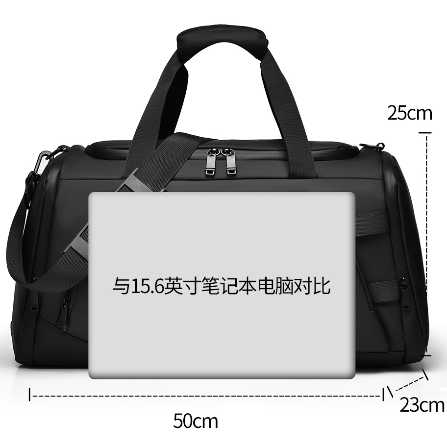 Locus Amicus KRONOS Duffel Bag – Waterproof PU Travel Gym Bag Titan Black