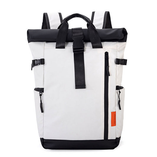 Trendy Rolltop Laptop Backpack SELENE Santorini White