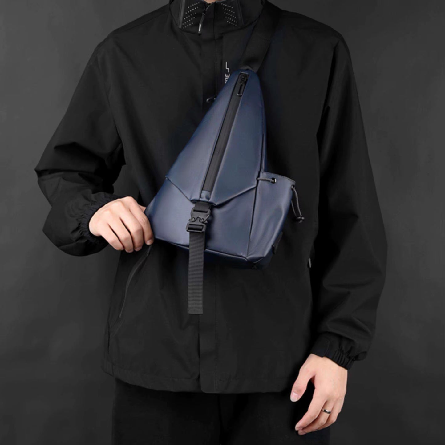 Locus Amicus HYDROS – Waterproof Crossbody Sling Bag for Men & Women (Steel Grey) | Anti-Theft Travel Shoulder Bag with Water Bottle Pocket