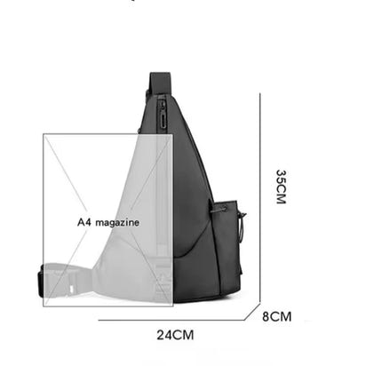 Locus Amicus HYDROS – Waterproof Crossbody Sling Bag for Men & Women (Steel Grey) | Anti-Theft Travel Shoulder Bag with Water Bottle Pocket