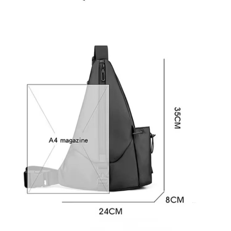 Locus Amicus HYDROS – Waterproof Crossbody Sling Bag for Men & Women (Steel Grey) | Anti-Theft Travel Shoulder Bag with Water Bottle Pocket